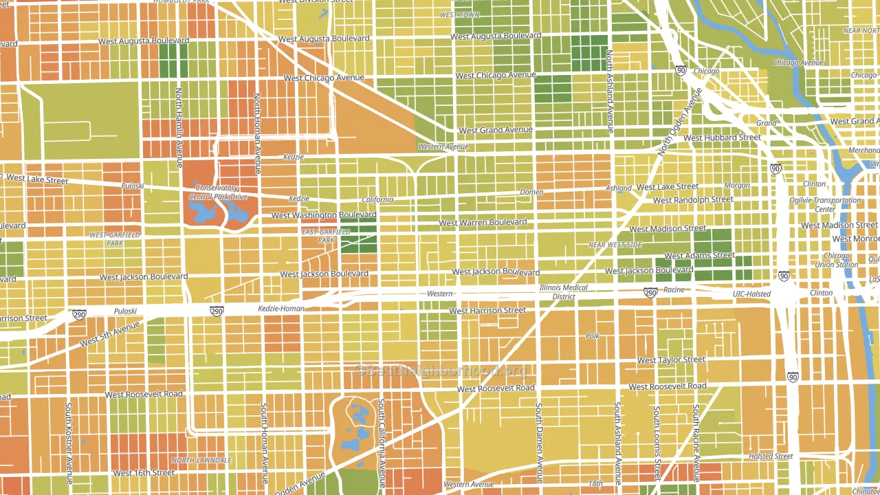60612, IL block-group voter-turnout map