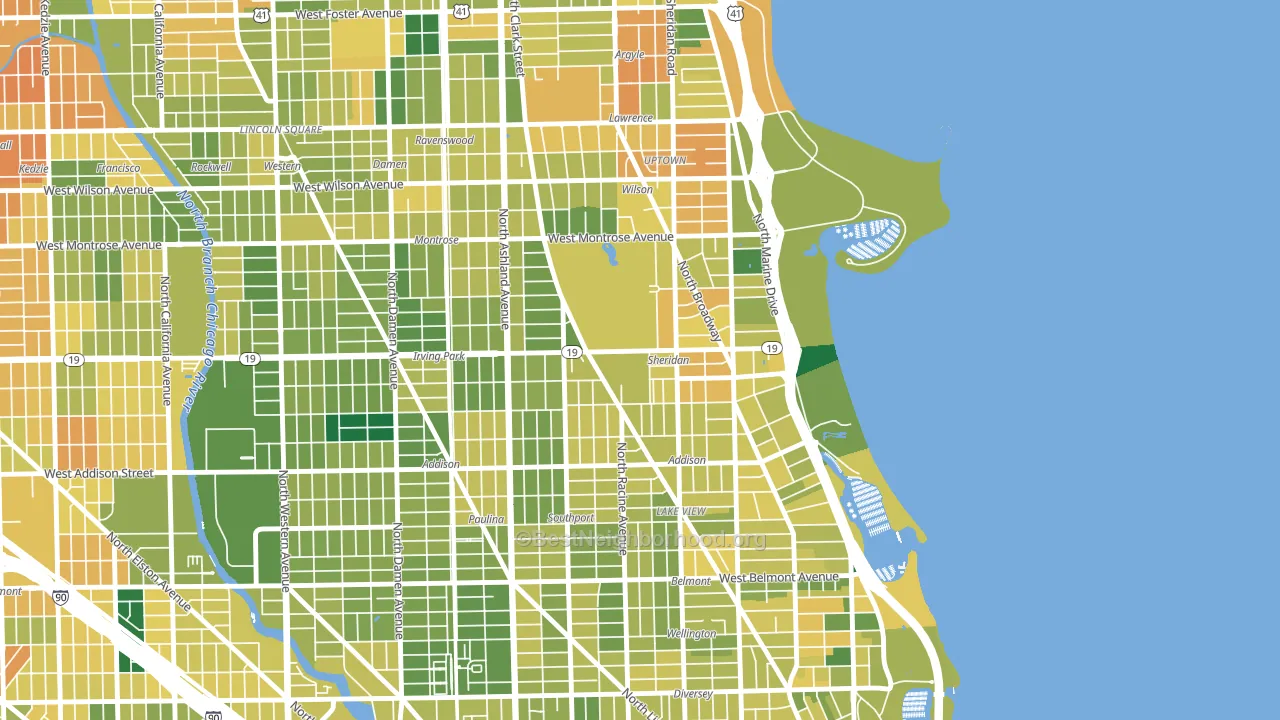 60613, IL block-group voter-turnout map
