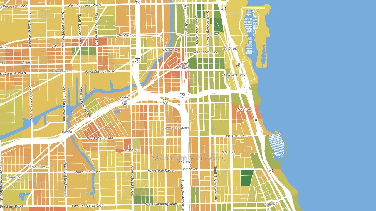 60616, IL block-group voter-turnout map