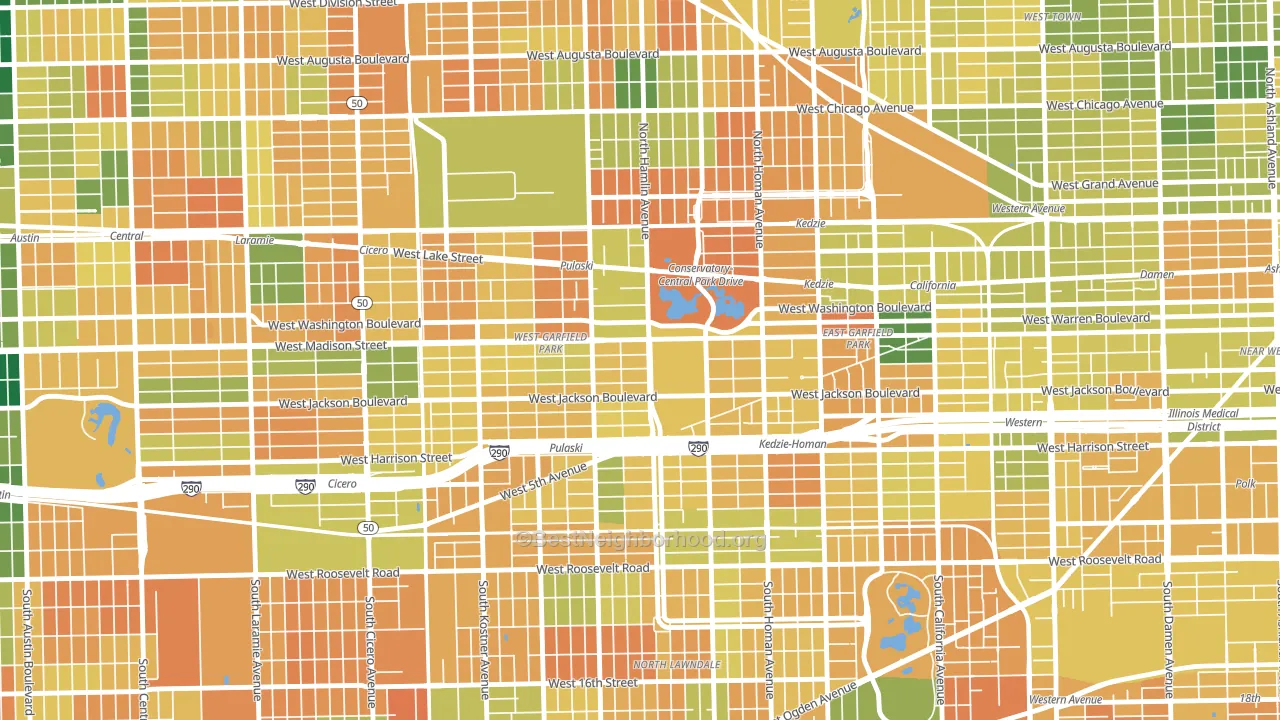 60624, IL block-group voter-turnout map