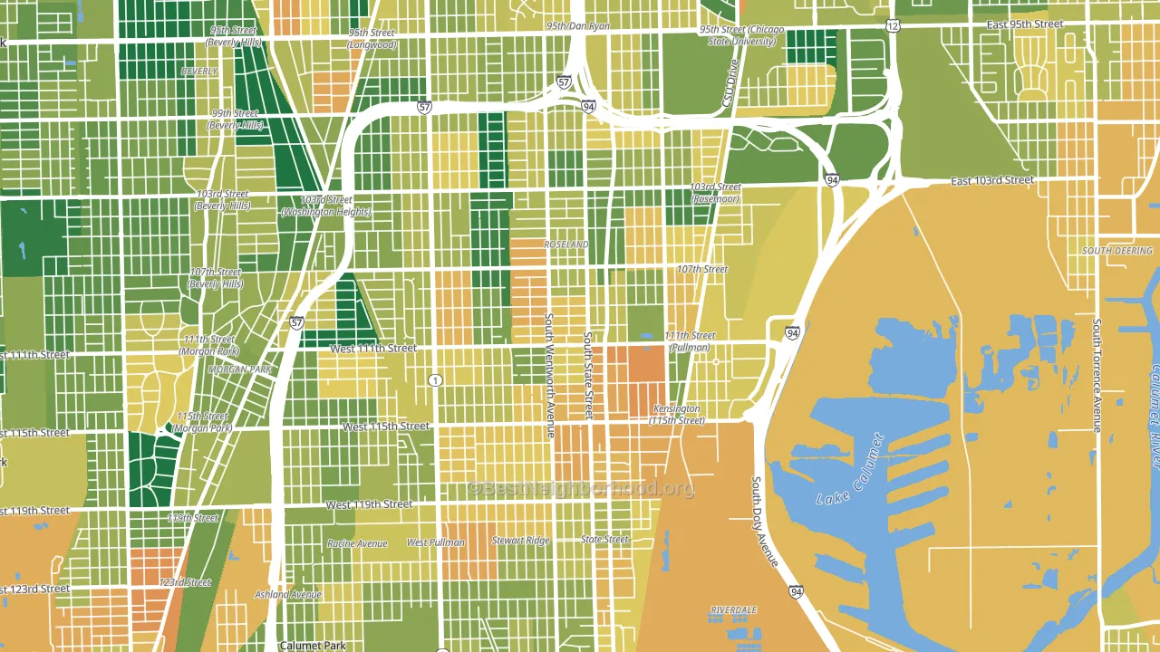 60628, IL block-group voter-turnout map
