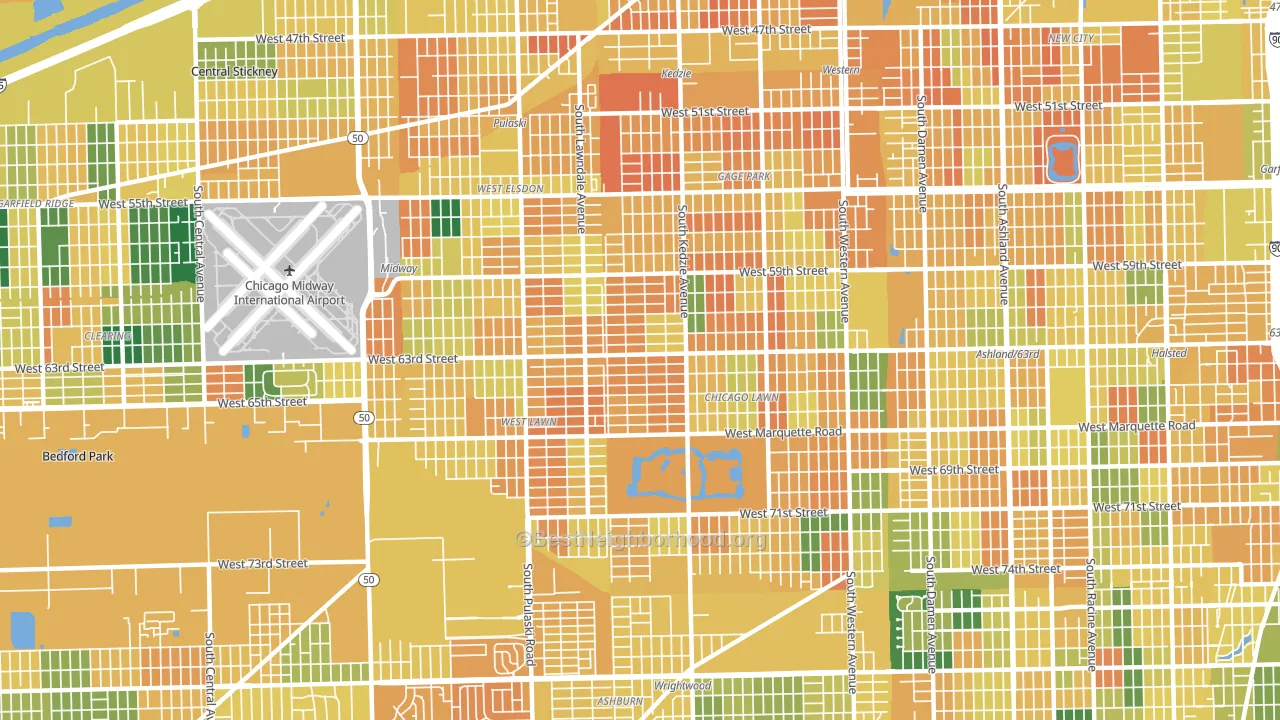 60629, IL block-group voter-turnout map