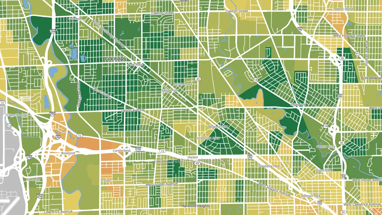 60631, IL block-group voter-turnout map
