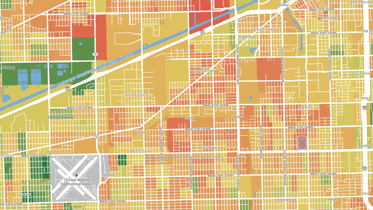 60632, IL block-group voter-turnout map