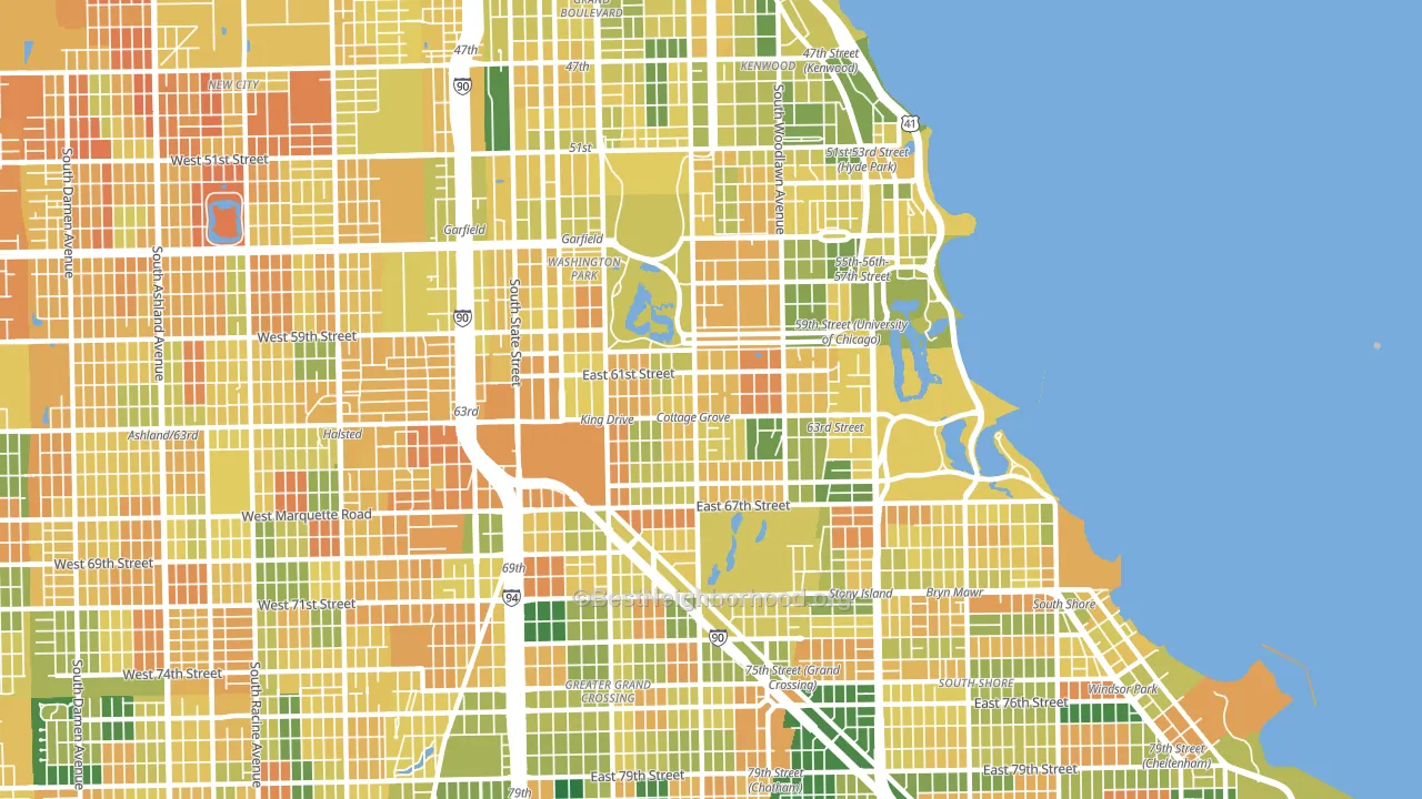 60637, IL block-group voter-turnout map