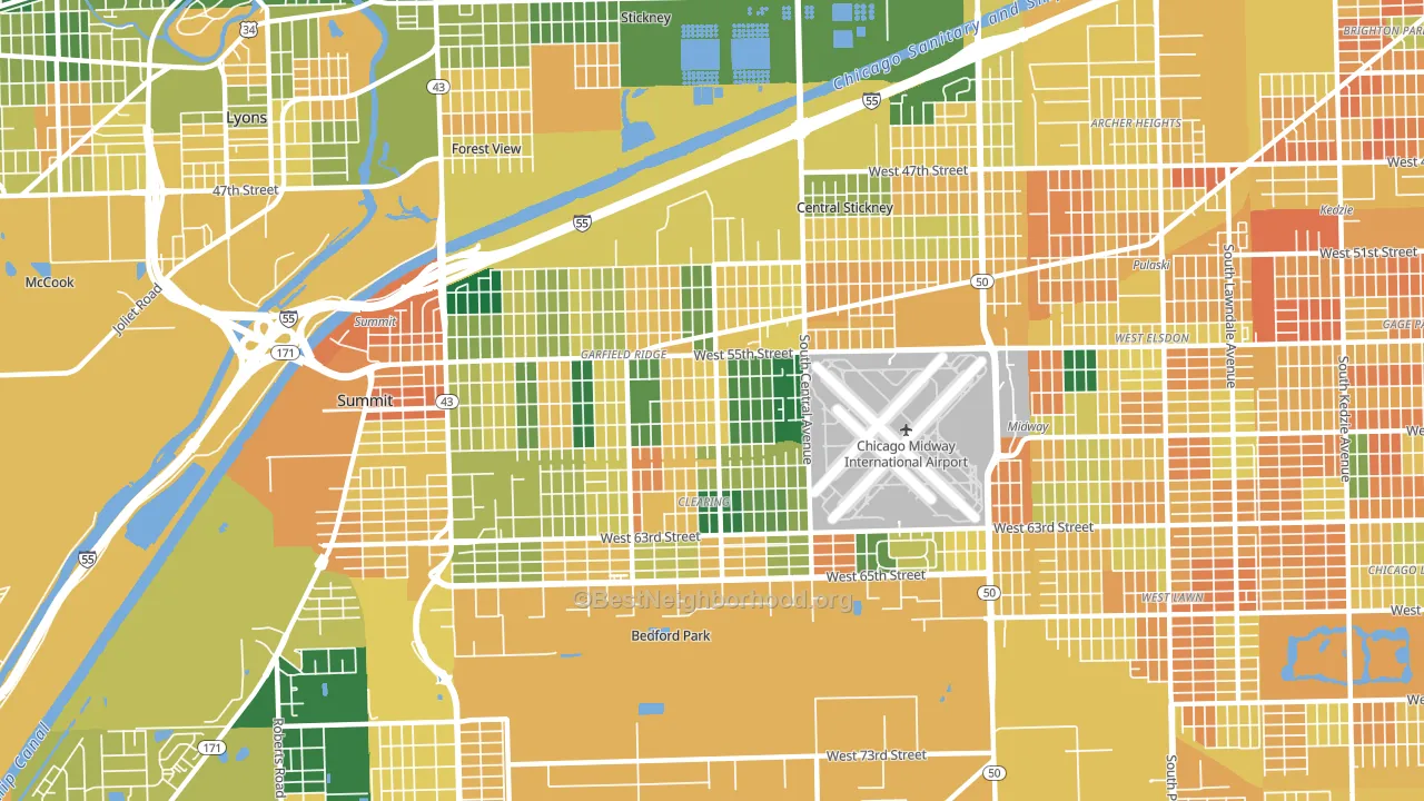 60638, IL block-group voter-turnout map