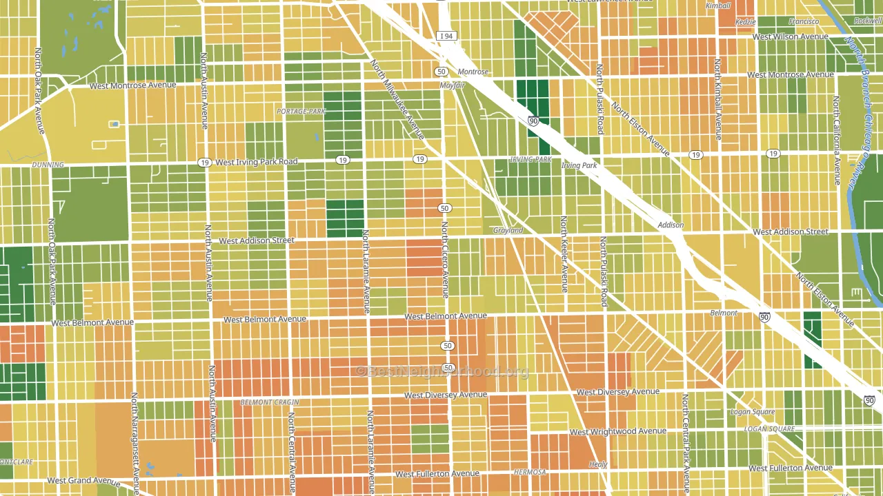 60641, IL block-group voter-turnout map