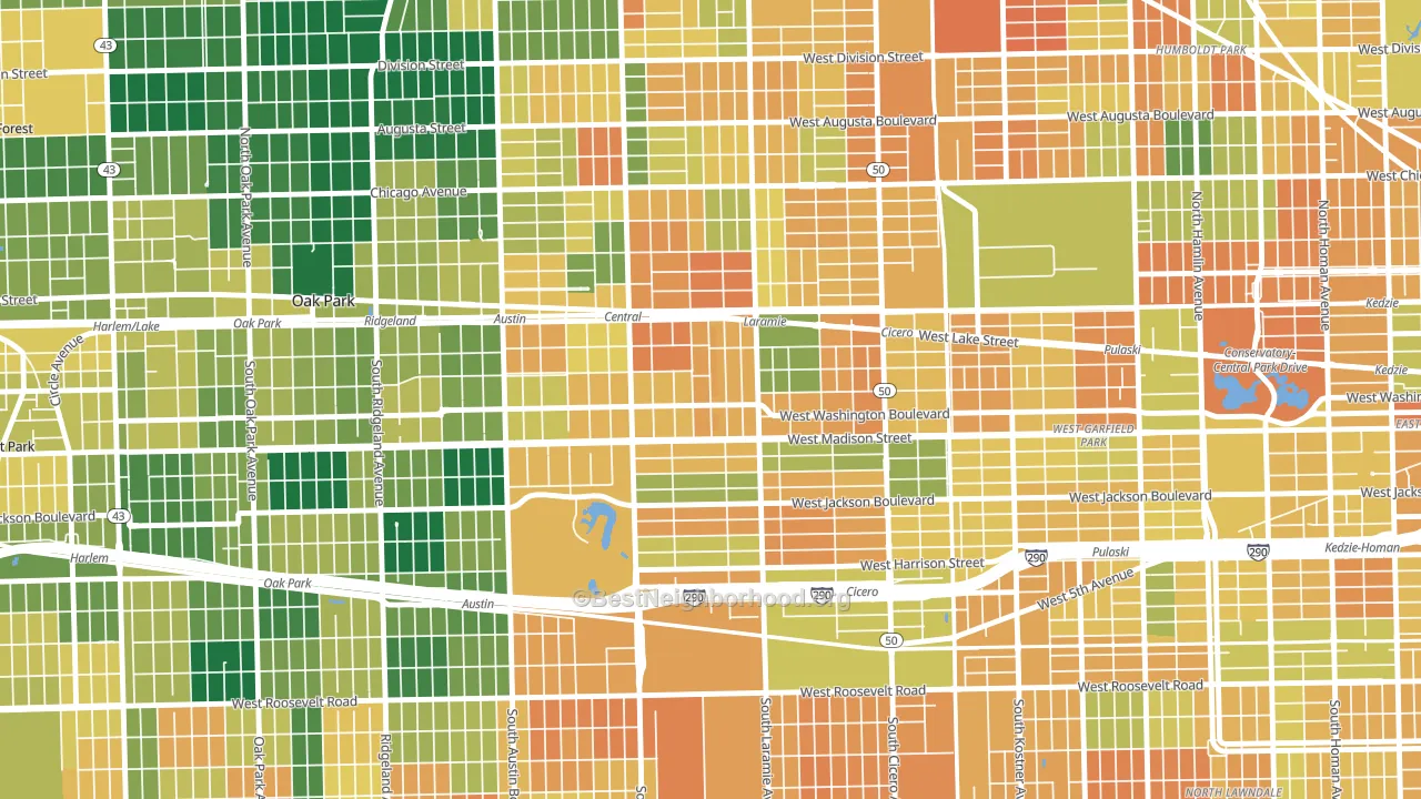 60644, IL block-group voter-turnout map