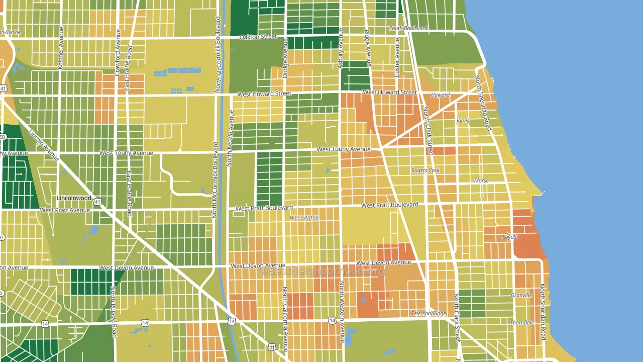 60645, IL block-group voter-turnout map