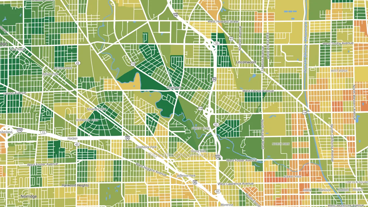 60646, IL block-group voter-turnout map