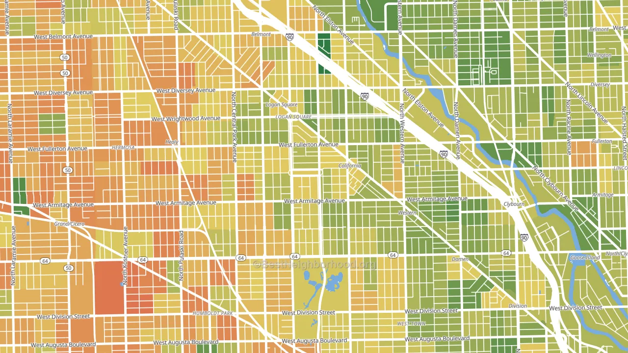 60647, IL block-group voter-turnout map
