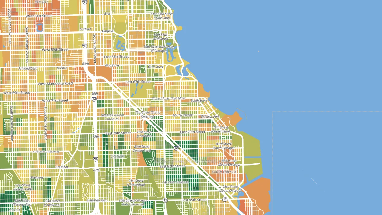 60649, IL block-group voter-turnout map