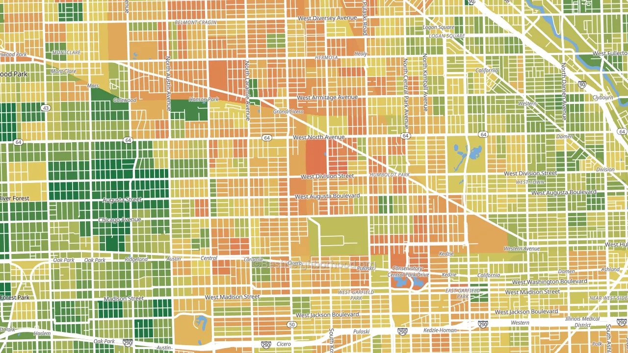 60651, IL block-group voter-turnout map