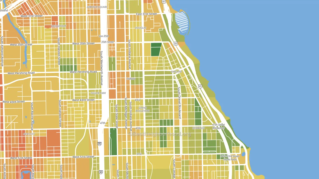 60653, IL block-group voter-turnout map