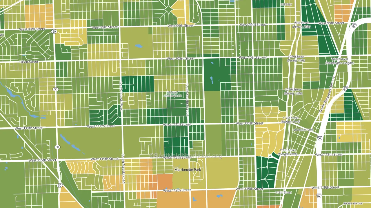60655, IL block-group voter-turnout map