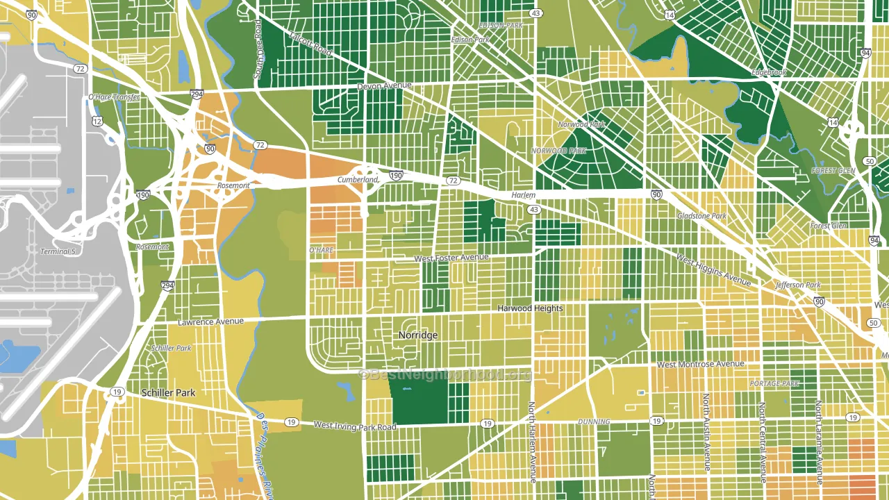 60656, IL block-group voter-turnout map