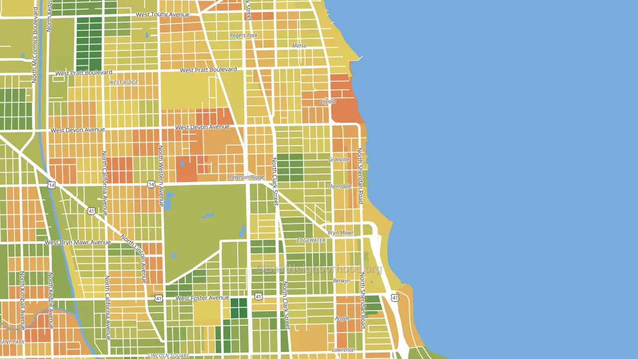 60660, IL block-group voter-turnout map