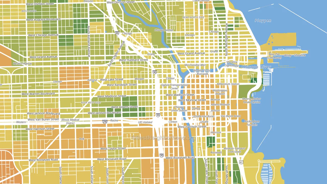 60661, IL block-group voter-turnout map