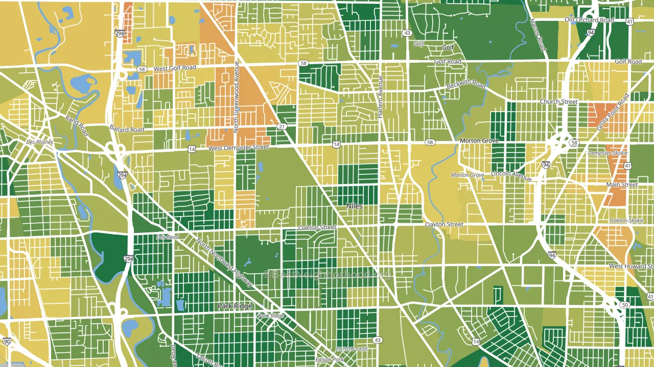 60714, IL block-group voter-turnout map
