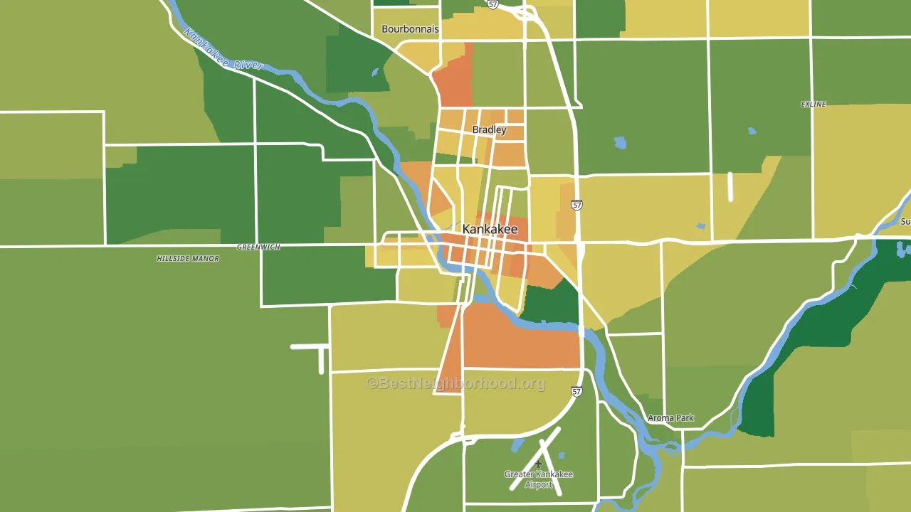 60901, IL block-group voter-turnout map