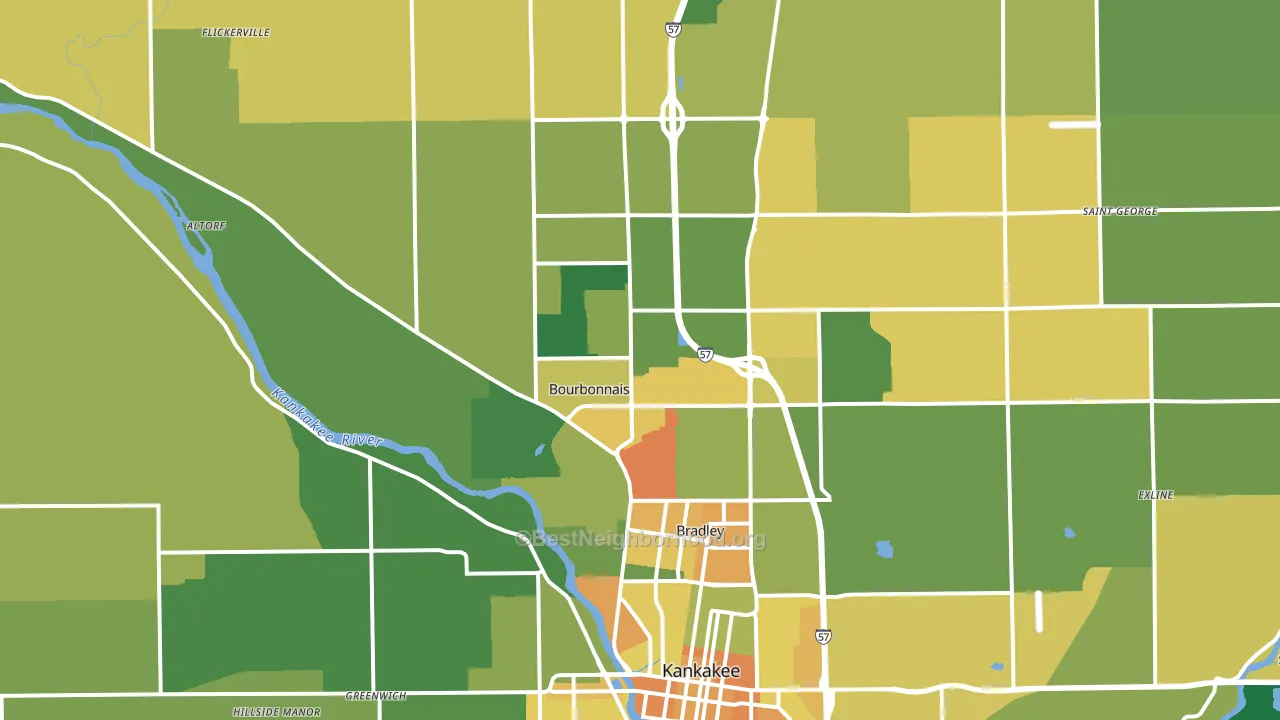 60914, IL block-group voter-turnout map
