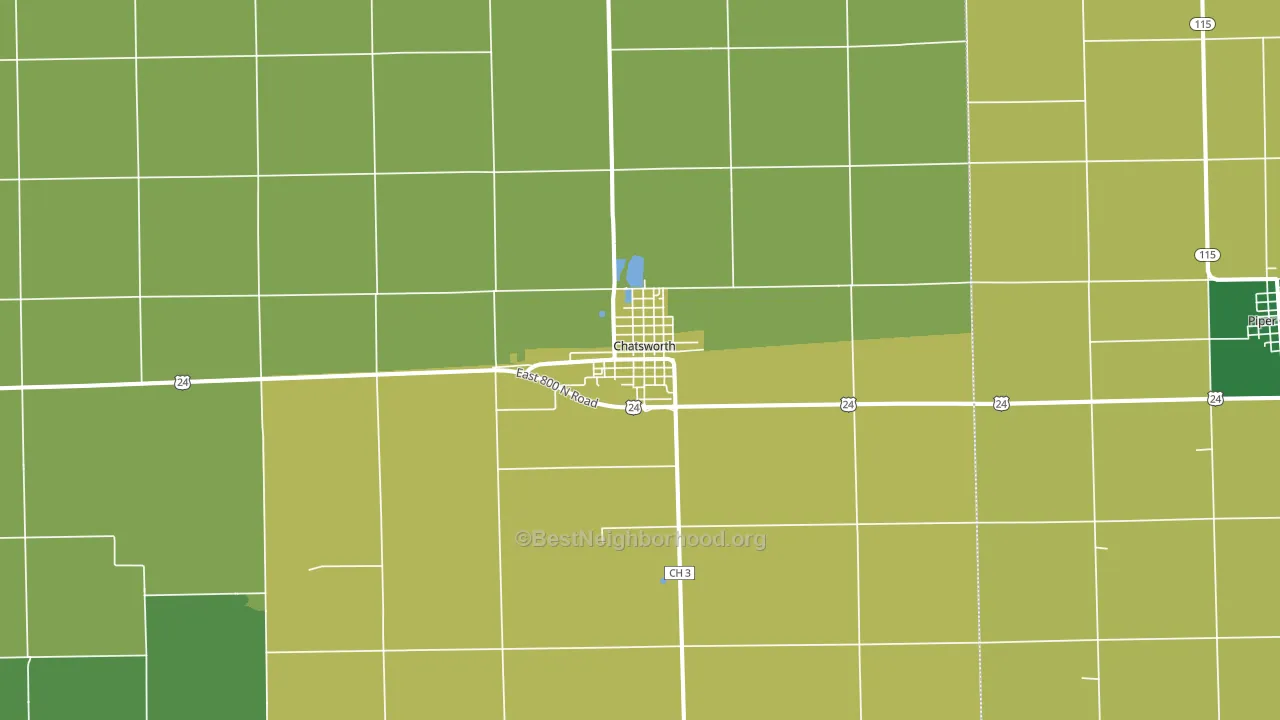 60921, IL block-group voter-turnout map