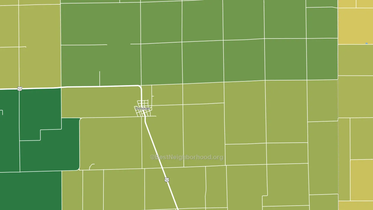 60931, IL block-group voter-turnout map