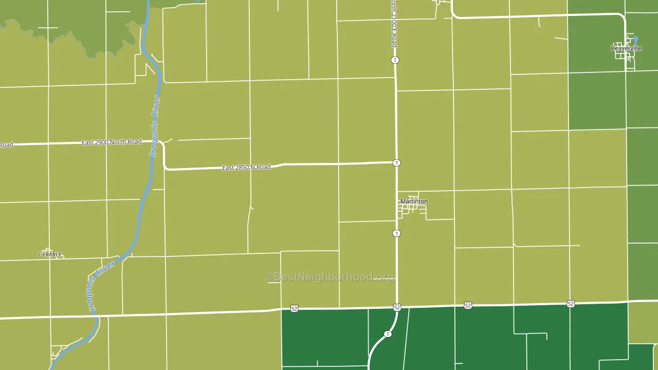 60951, IL block-group voter-turnout map