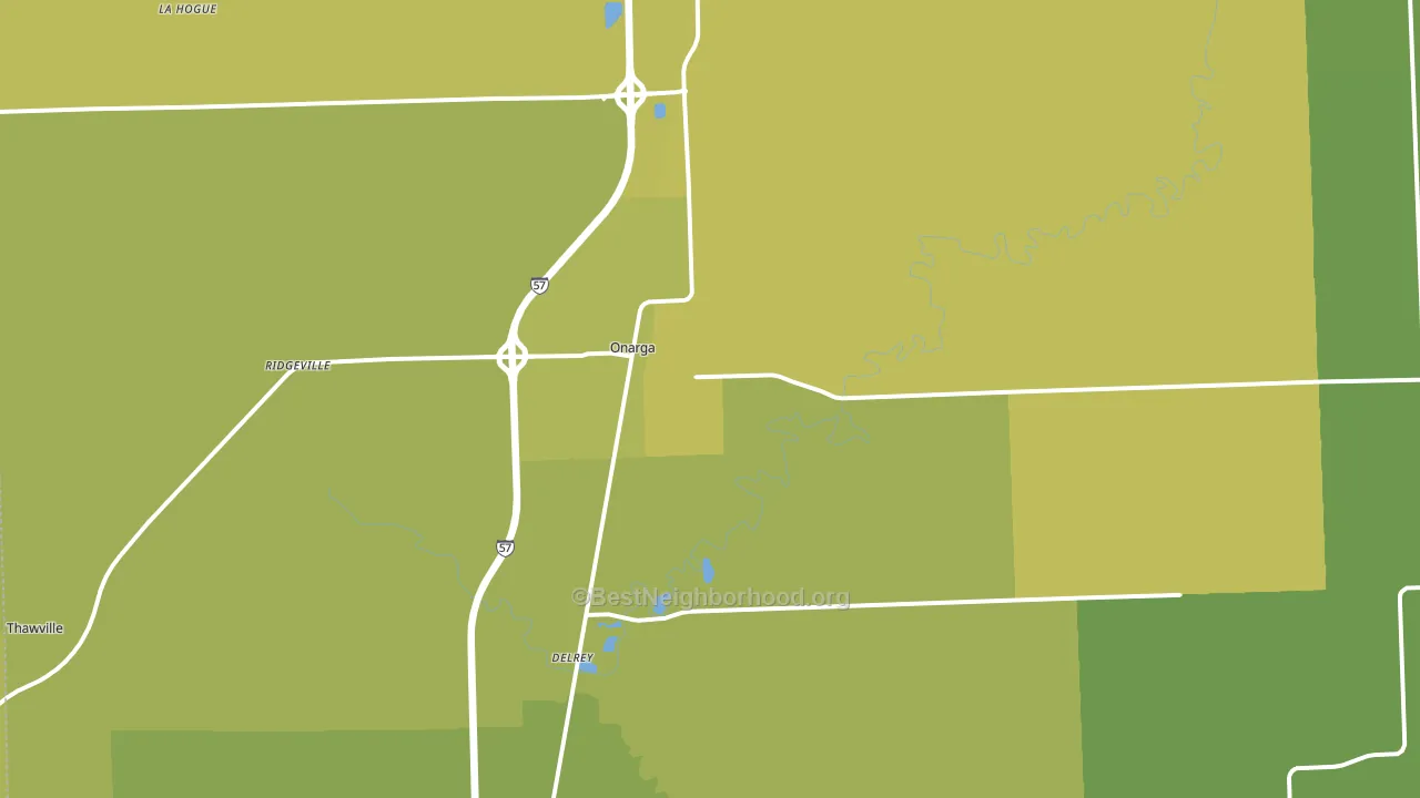 60955, IL block-group voter-turnout map