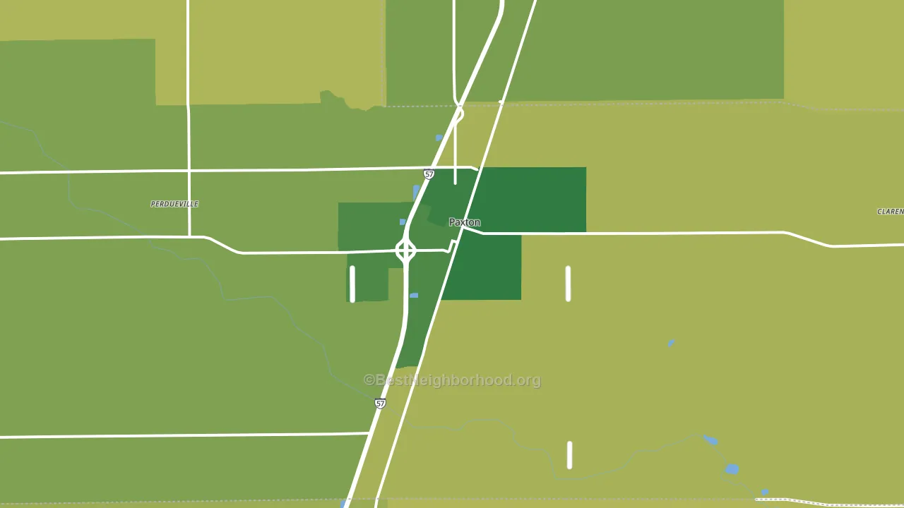60957, IL block-group voter-turnout map