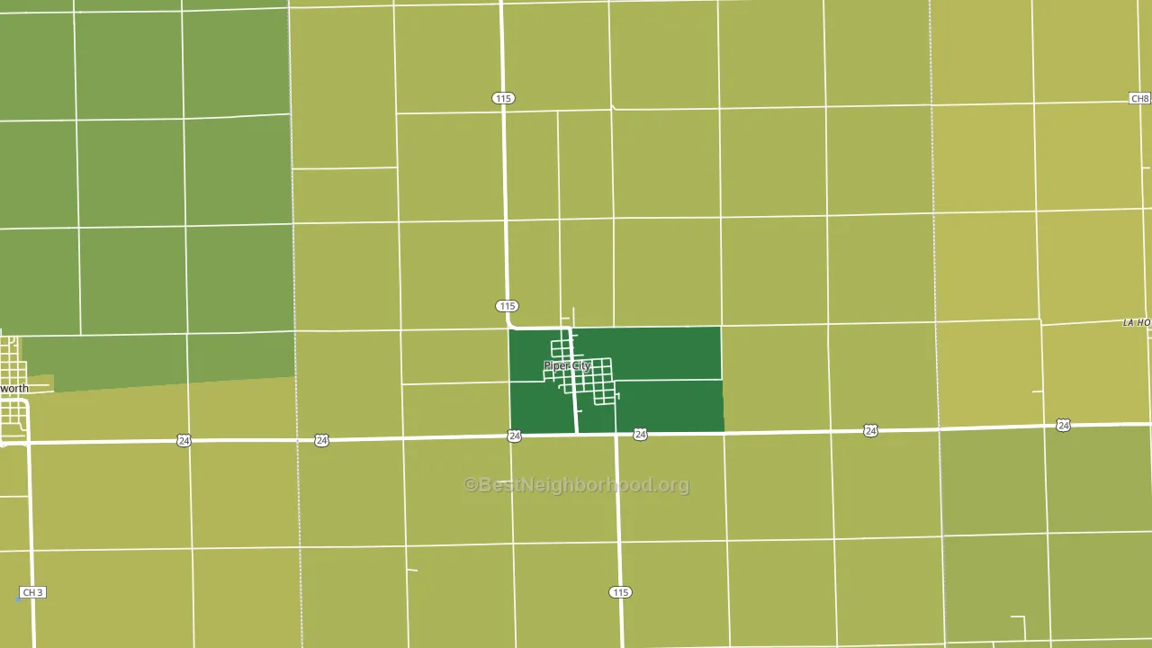60959, IL block-group voter-turnout map