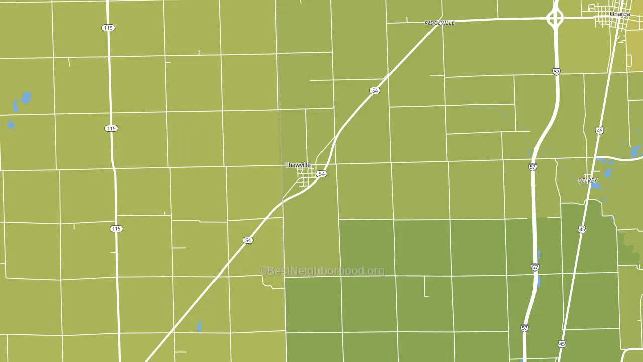 60968, IL block-group voter-turnout map