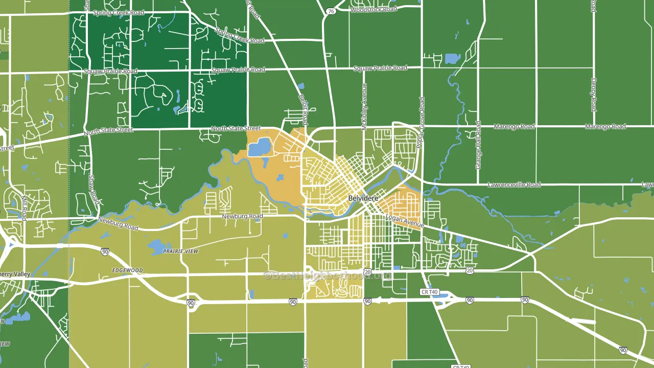 61008, IL block-group voter-turnout map