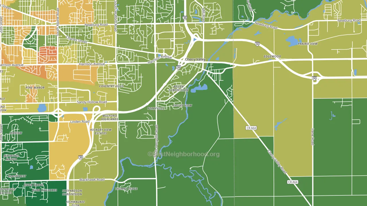 61016, IL block-group voter-turnout map