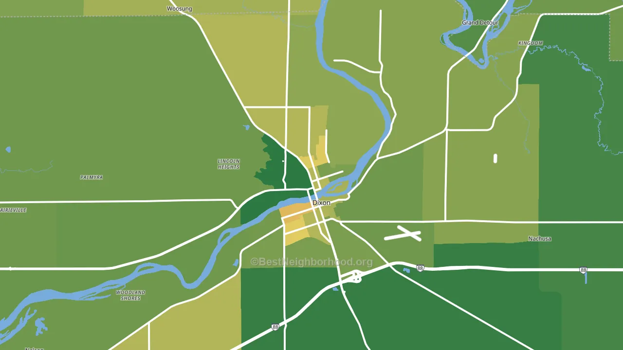 61021, IL block-group voter-turnout map