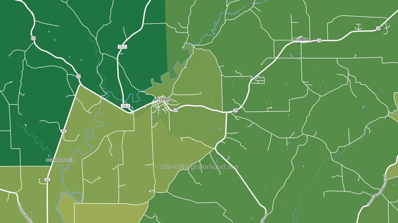 61028, IL block-group voter-turnout map