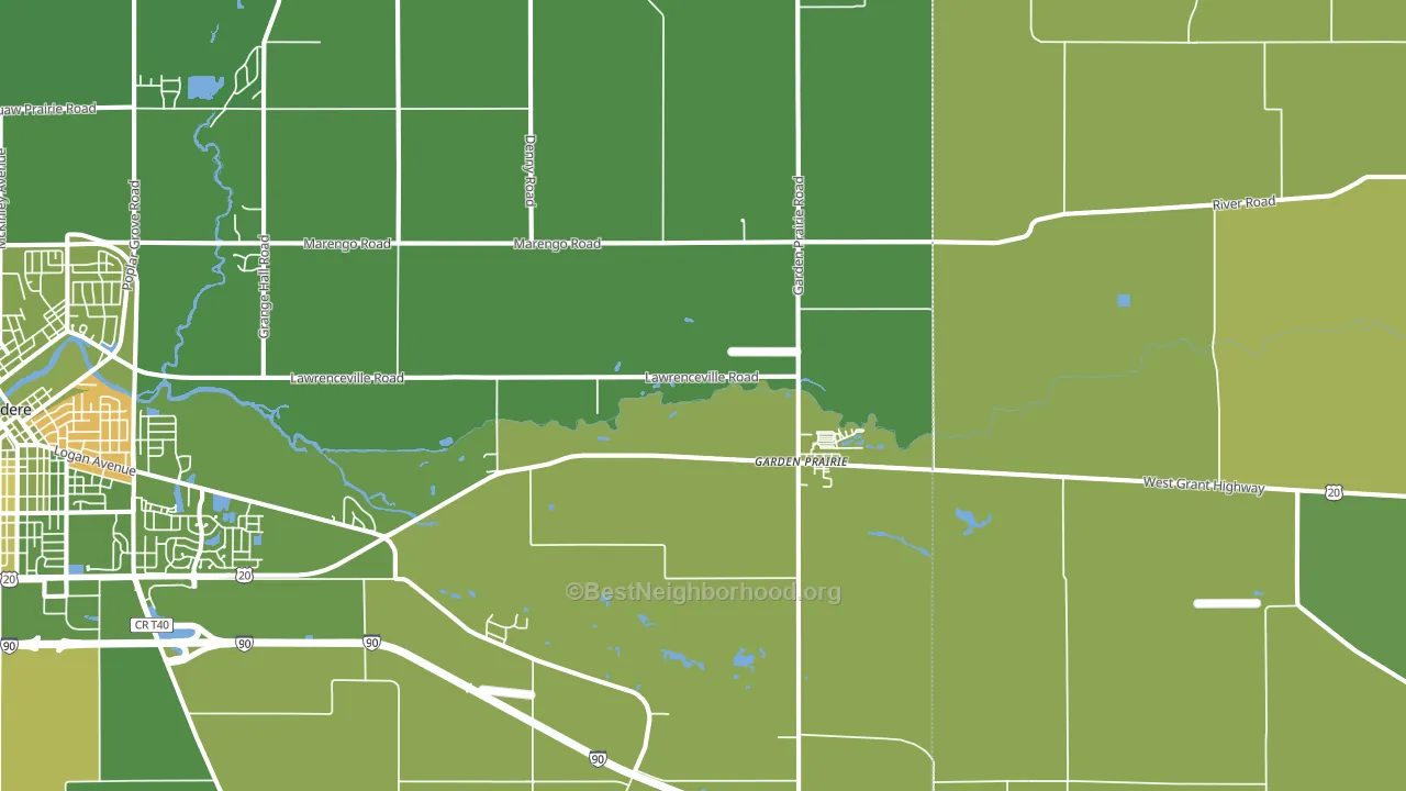 61038, IL block-group voter-turnout map