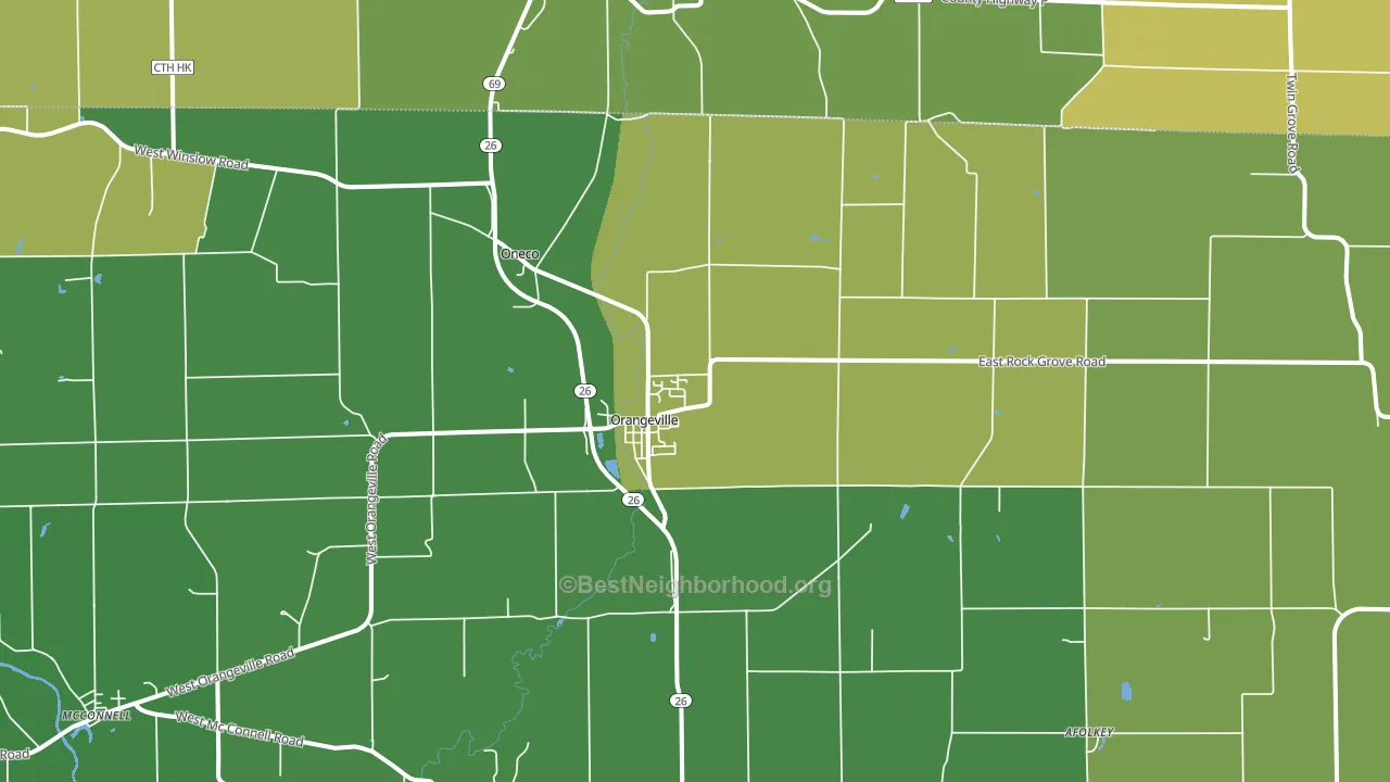 61060, IL block-group voter-turnout map
