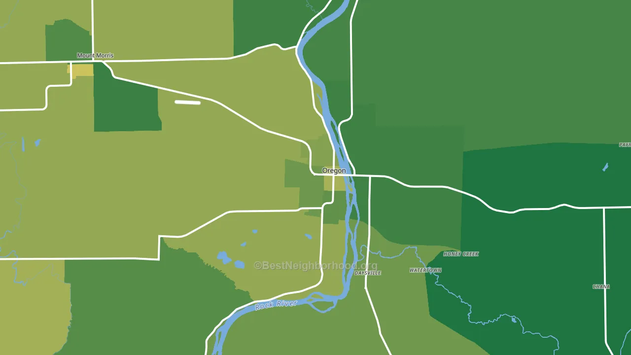 61061, IL block-group voter-turnout map