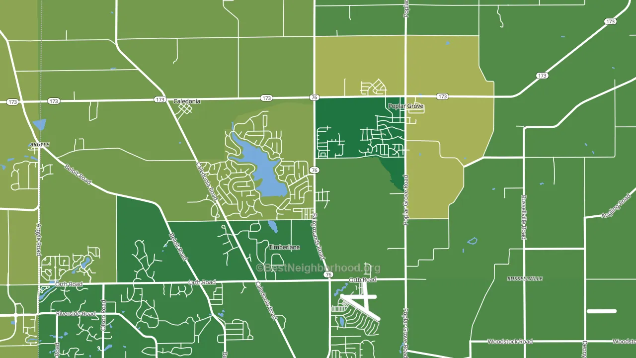 61065, IL block-group voter-turnout map
