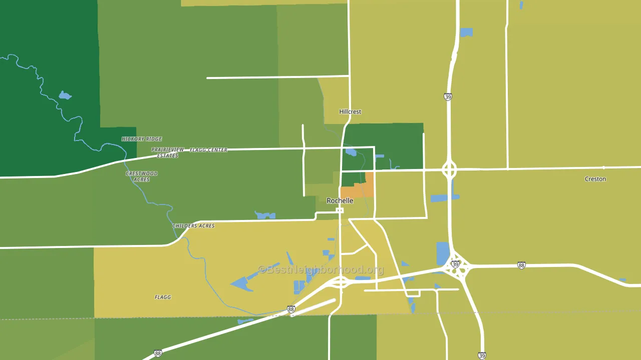 61068, IL block-group voter-turnout map