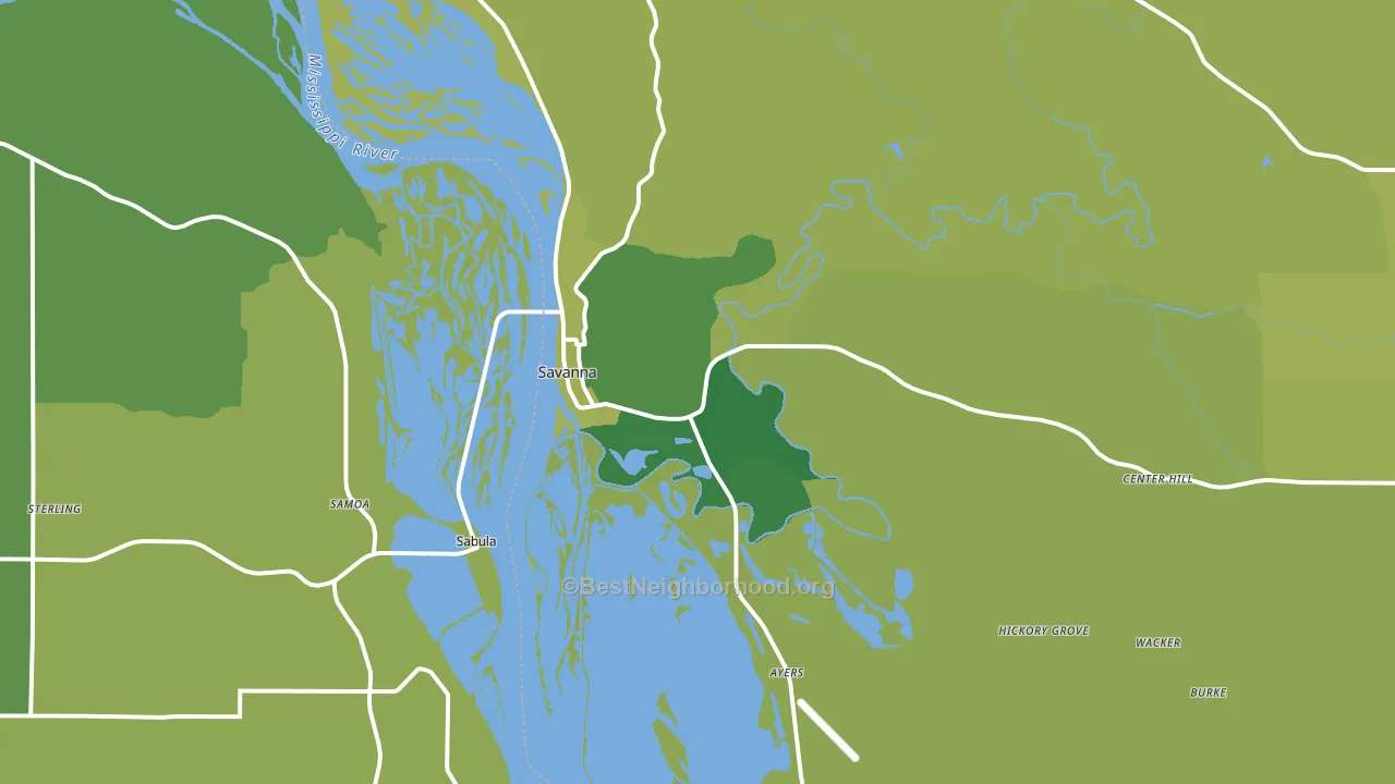 61074, IL block-group voter-turnout map