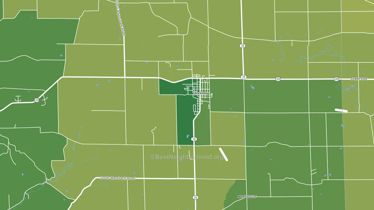 61085, IL block-group voter-turnout map