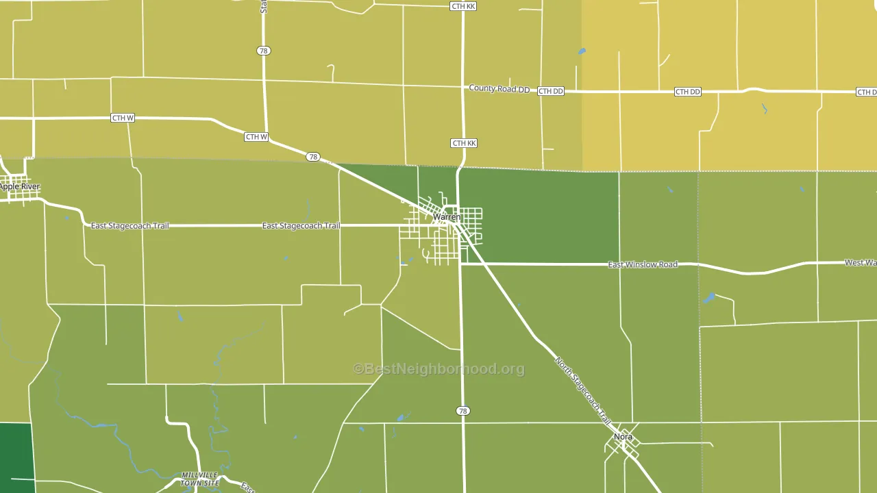 61087, IL block-group voter-turnout map