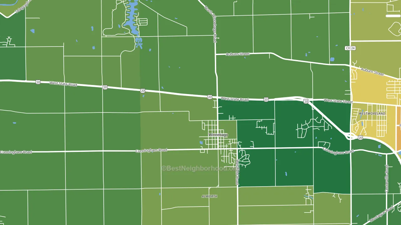 61088, IL block-group voter-turnout map
