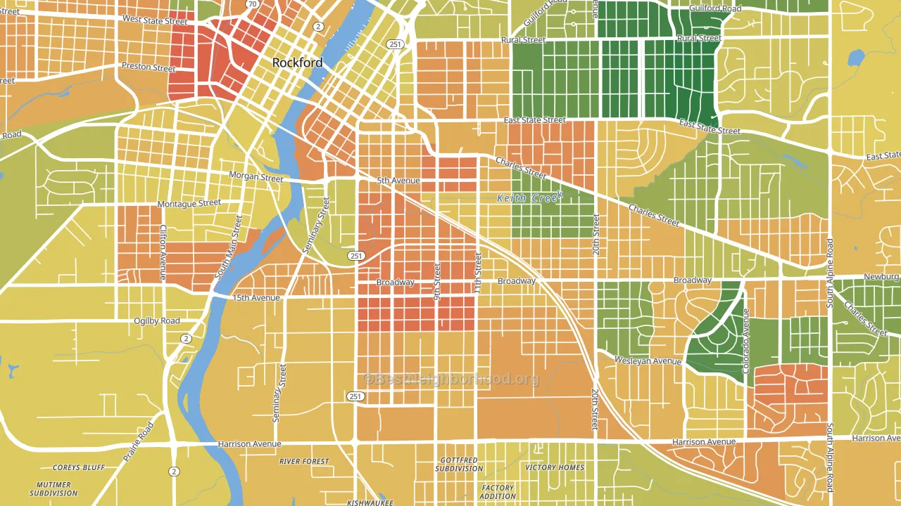 61104, IL block-group voter-turnout map