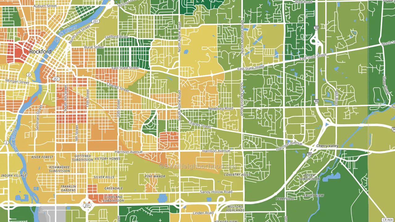 61108, IL block-group voter-turnout map