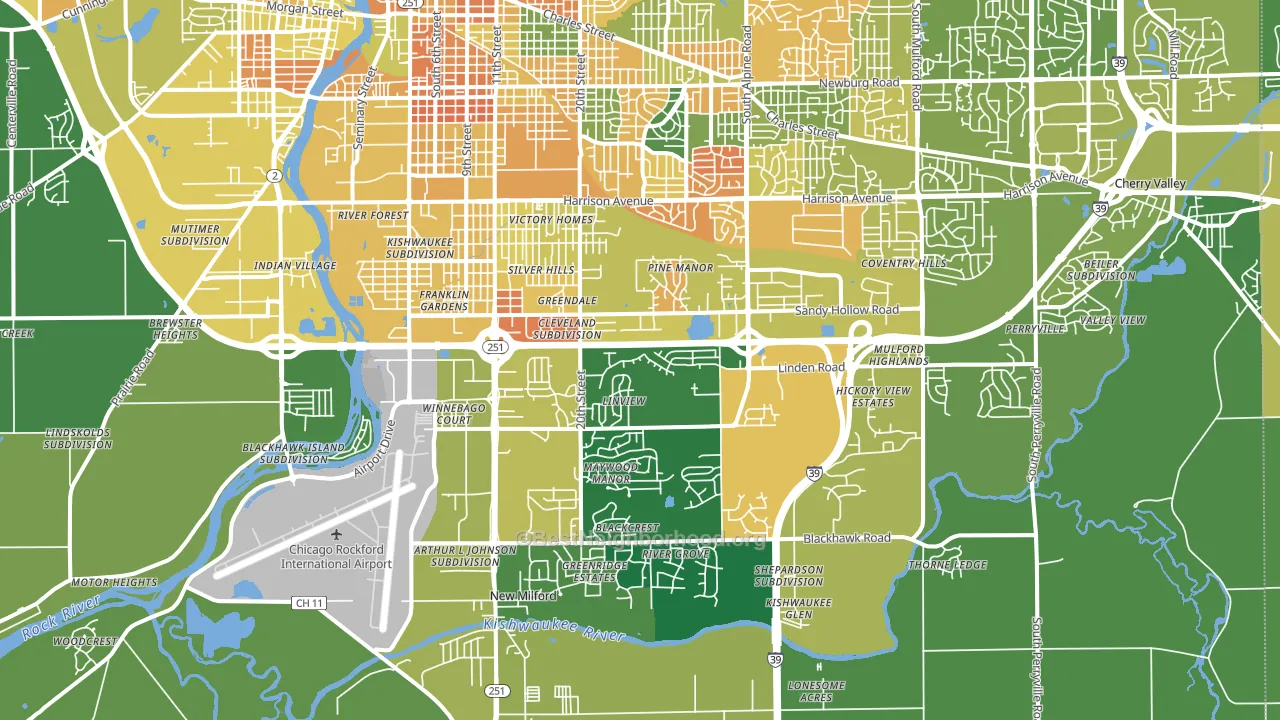 61109, IL block-group voter-turnout map