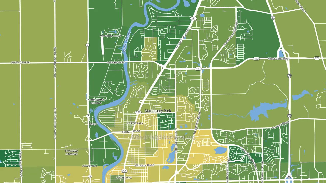 61115, IL block-group voter-turnout map