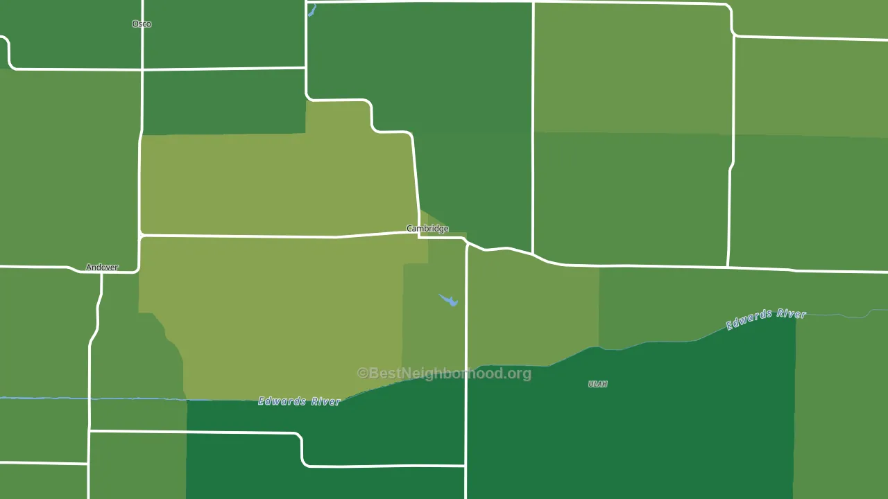 61238, IL block-group voter-turnout map